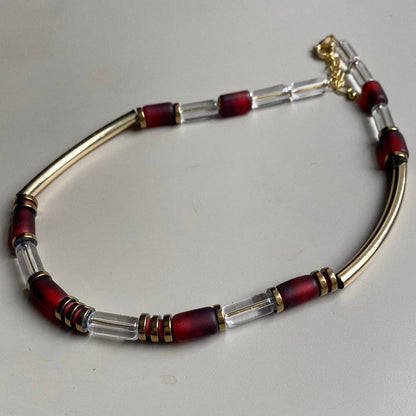 Indian Glass Necklace - Red