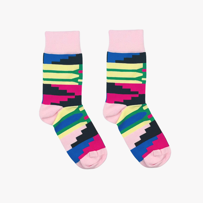 AFROPOP socks | Kente Pink Socks | Medium