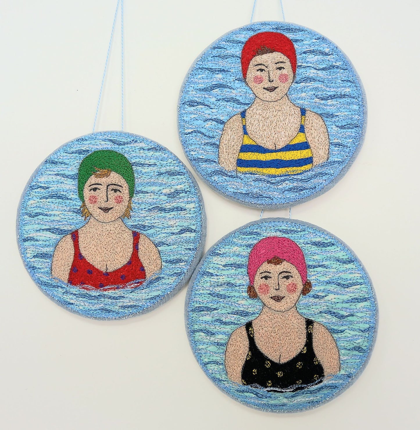 Lisa Toppin | Wild Swimming Lady | Embroidered Wall Hanging
