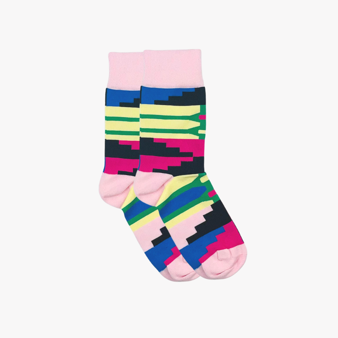 AFROPOP socks | Kente Pink Socks | Medium
