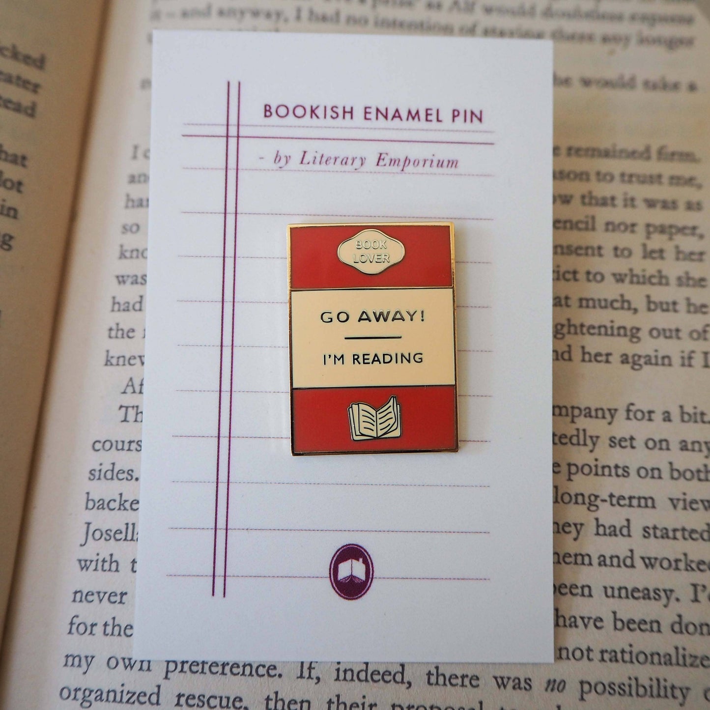 'Go Away I'm Reading' | Enamel Pin Badge