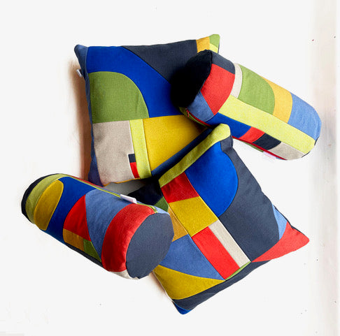 Fun Makes Good | Patwork Bolster Cushion | Holiday Mode