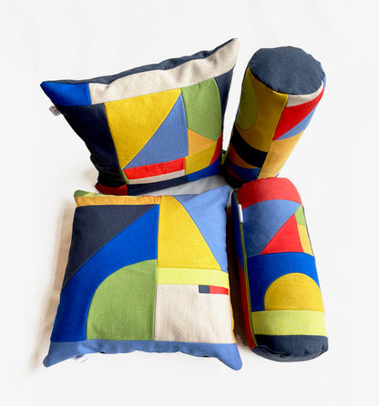 Fun Makes Good | Patwork Bolster Cushion | Holiday Mode