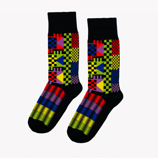 AFROPOP socks | Geom Black | Large