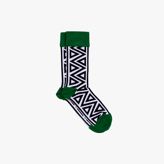 AFROPOP socks | Triangles Socks (Green) | Large