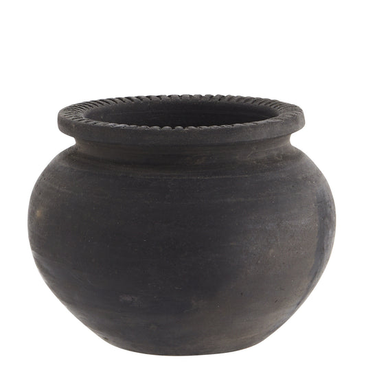 Terracotta Flower Pot - Black