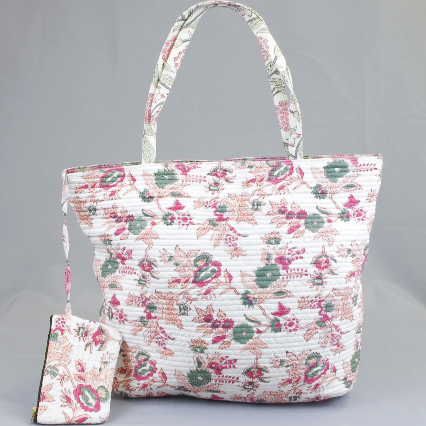 Cotton Quilted Bag with Pouch