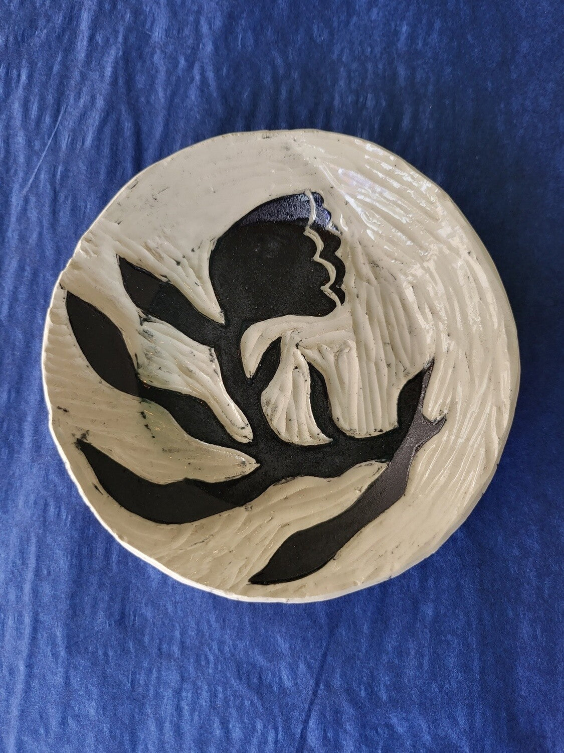 Small Ceramic Plate - Curly Flower