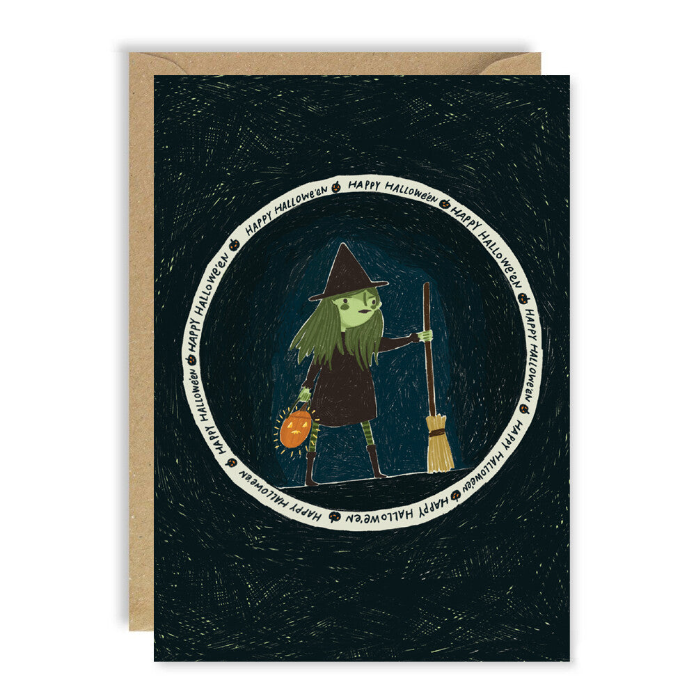 Hallowe'en Witch - Greetings Card